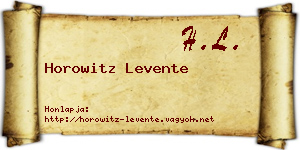 Horowitz Levente névjegykártya
